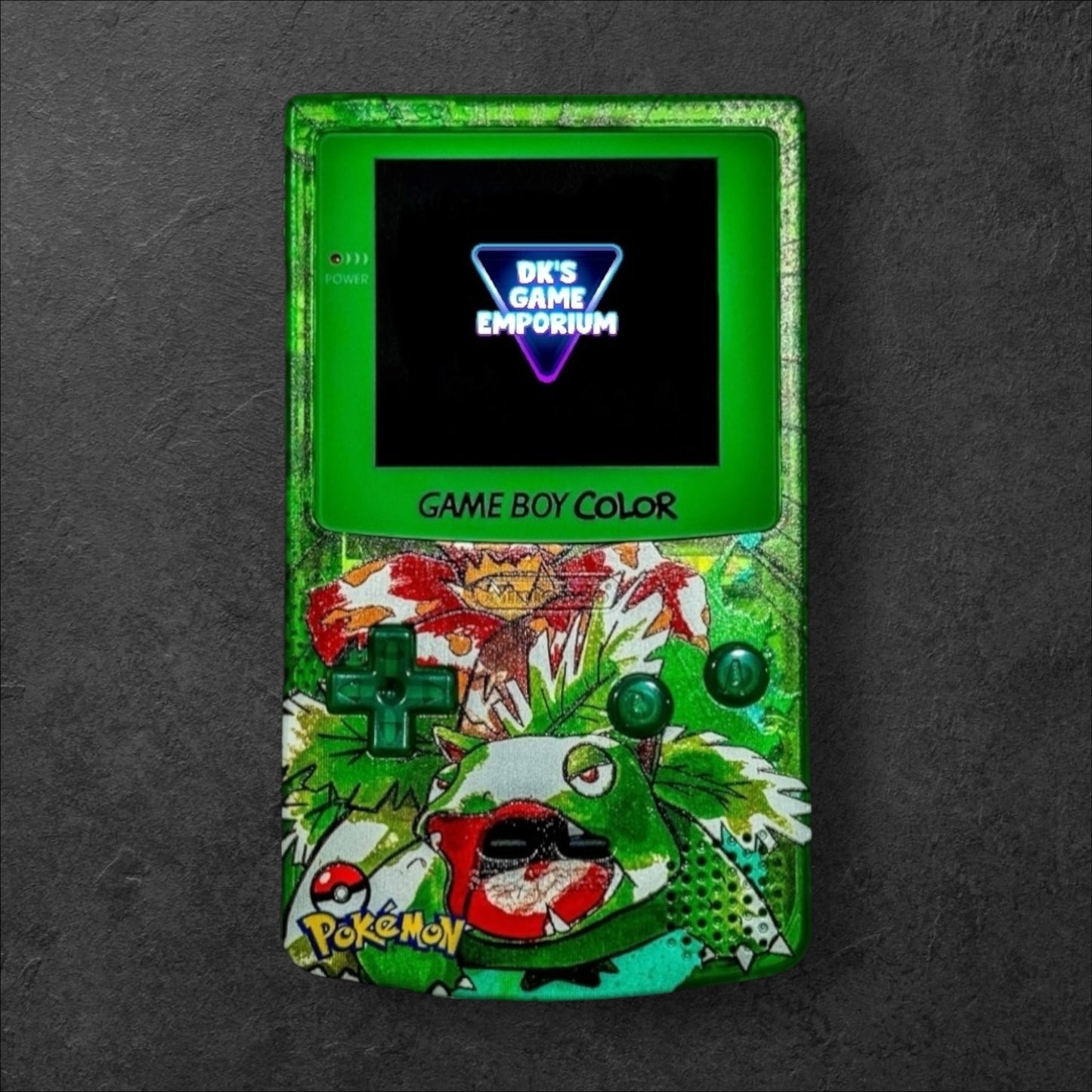 Nintendo GBC Game Boy Color Pokémon Green Venusaur Custom Mod Console