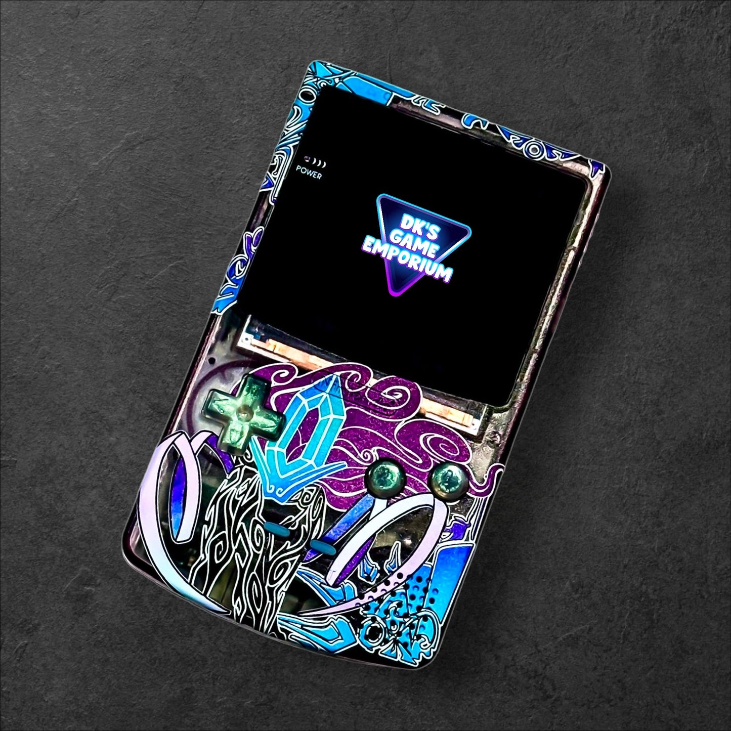 Nintendo GBC Game Boy Color Pokémon Crystal Suicune Custom Mod Console