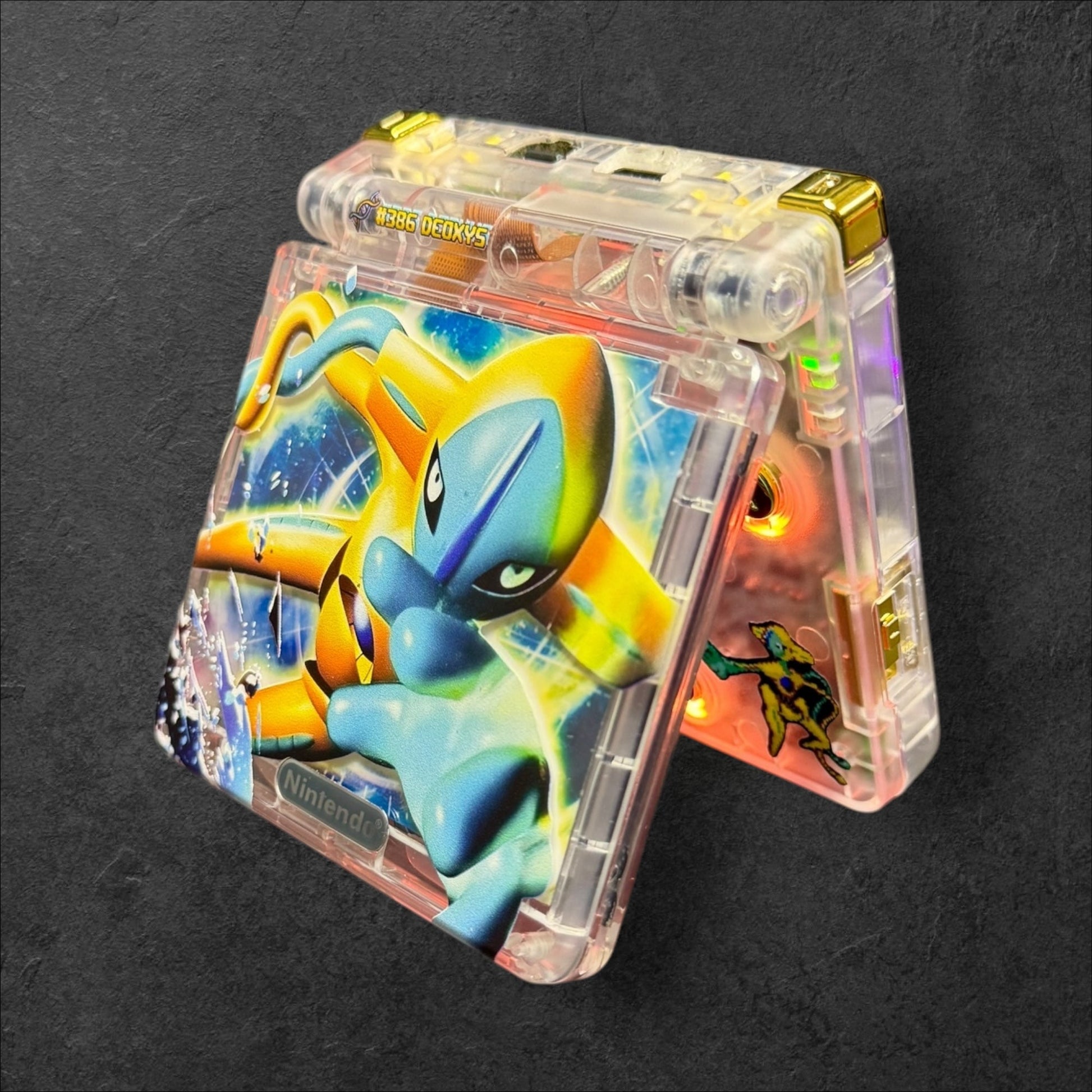 Nintendo GBA SP Game Boy Advance SP Pokmon Shiny Deoxys Custom Mod Co DK's Game Emporium Nintendo GBA SP Game Boy Advance SP Pokmon Shiny Deoxys Custom Mod Co DK's Game Emporium